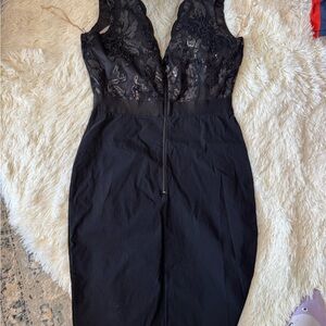 Diva Black Satin Dress